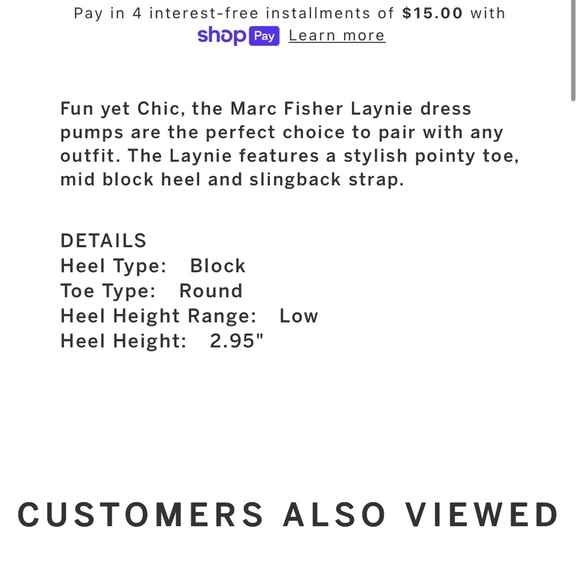 Marc Fisher Laynie slingback pumps size 7 - Picture 5 of 5